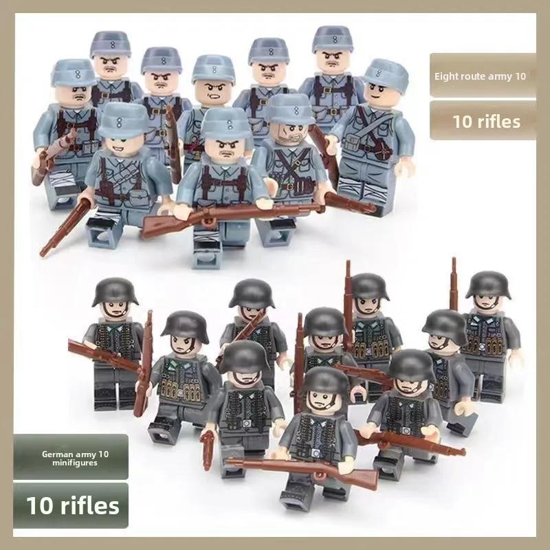 Building Blocks World War II Warrior Humanoid Dolls, Military War Educational Children's Toys, Birthday Gifts Cartoon Characters