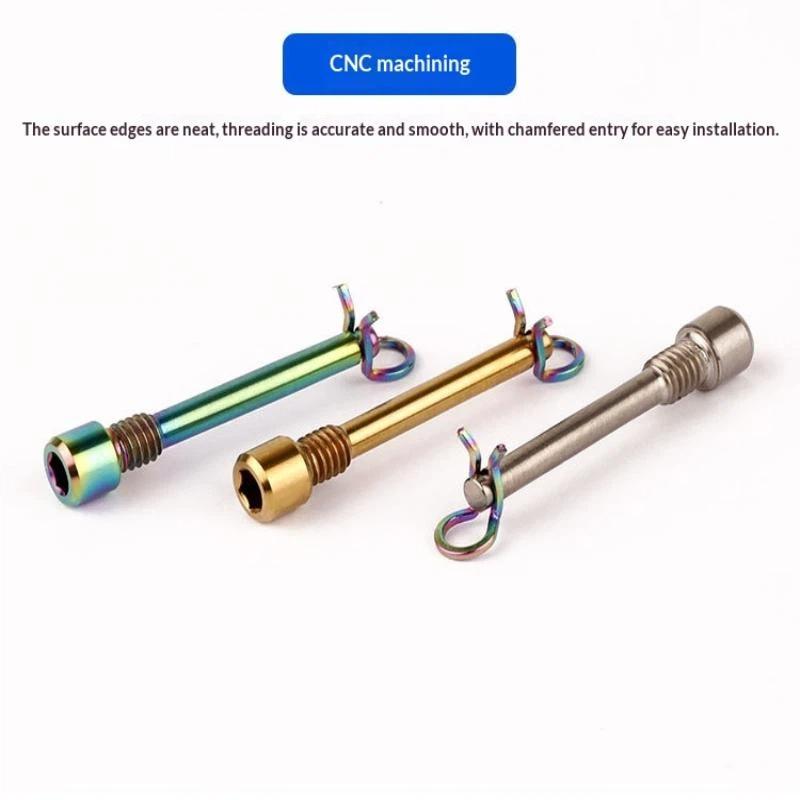 Bicycle Hydraulic Disc Brake Pad Fixing Bolts M4 Titanium Alloy Corrosion Resistant Inserts for Cycling Upgrade Accessories