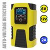 Automatic 2A 6V 12V Car Battery Charger Lead-Acid GEL AGM Wet Calcium Deep Cycle VRLA Pulse Repair with LCD Display