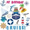 25 Peças Ímãs de Porta para Cruzeiro de Aniversário Decorações Ímãs Divertidos de Porta de Navio de Cruzeiro Ímã Magnético Reutilizável para Feliz Aniversário