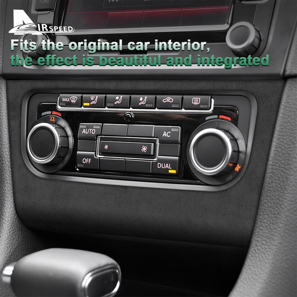 For Volkswagen VW Golf 6 GTI R MK6 2008 2009 2010 2011 2012 2013 Italy Super Suede Car Central AC CD Panel Frame Trim Sticker