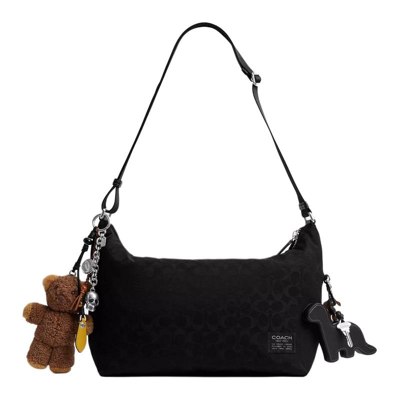 

COACH Leo Crossbody 36 Zipper Closure Fabric Crossbody Bag Large Men s Black чорний