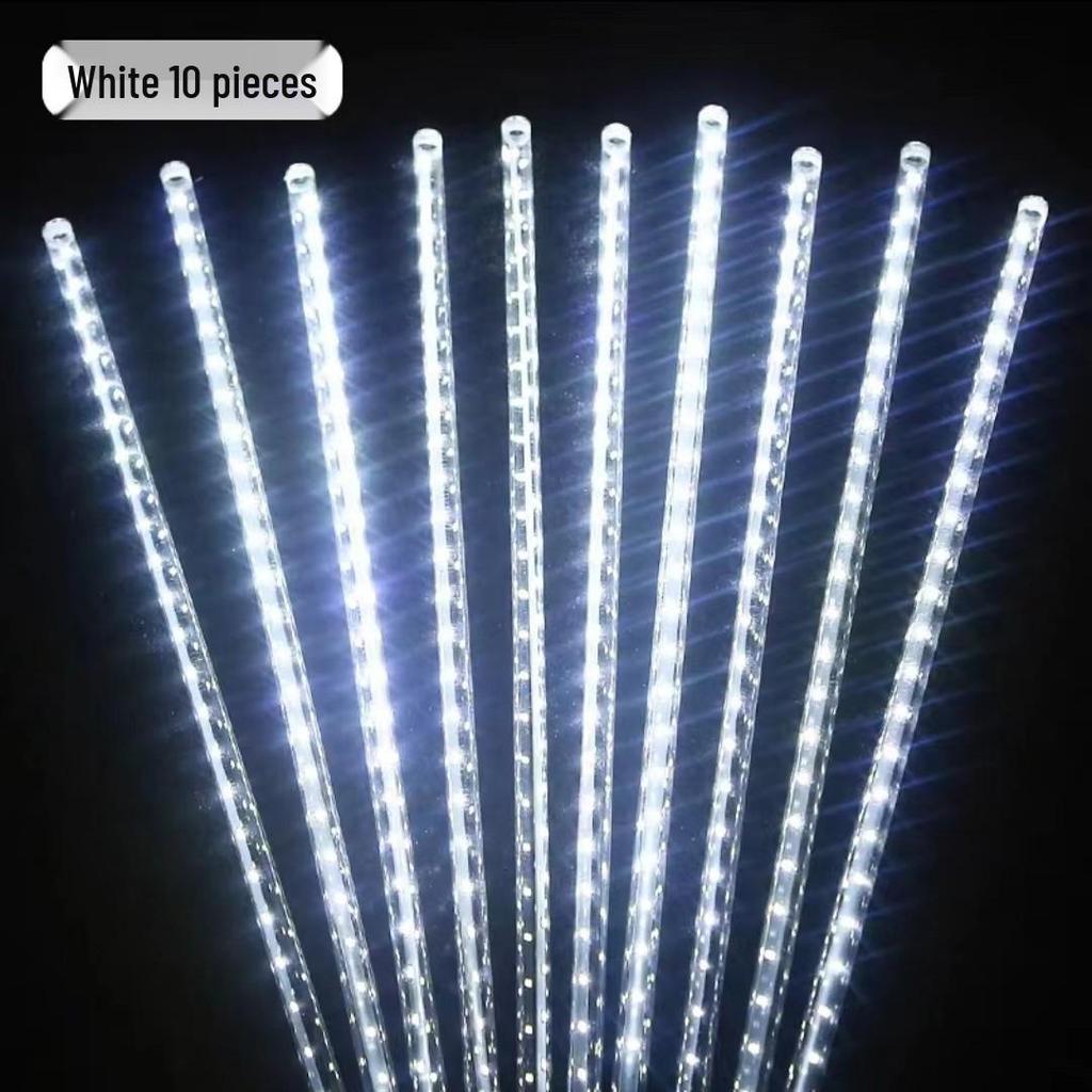 Cross-border Solar LED Meteor Shower Lights - Waterproof Outdoor Tree Decorations for Festivals, Colored Hanging Lights.