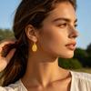 Citrine Water Drop Earrings for Women - Light Luxury Yellow Chalcedony and Agate Design