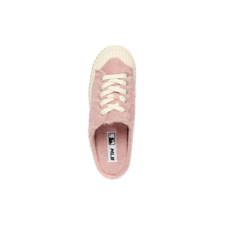 MLB Playball Mule Sea Horse Hair Shock Absorbing Lightweight Low Top Skate Shoes Unisex Skate Shoes Pink White 3AMUUD316-43PKS