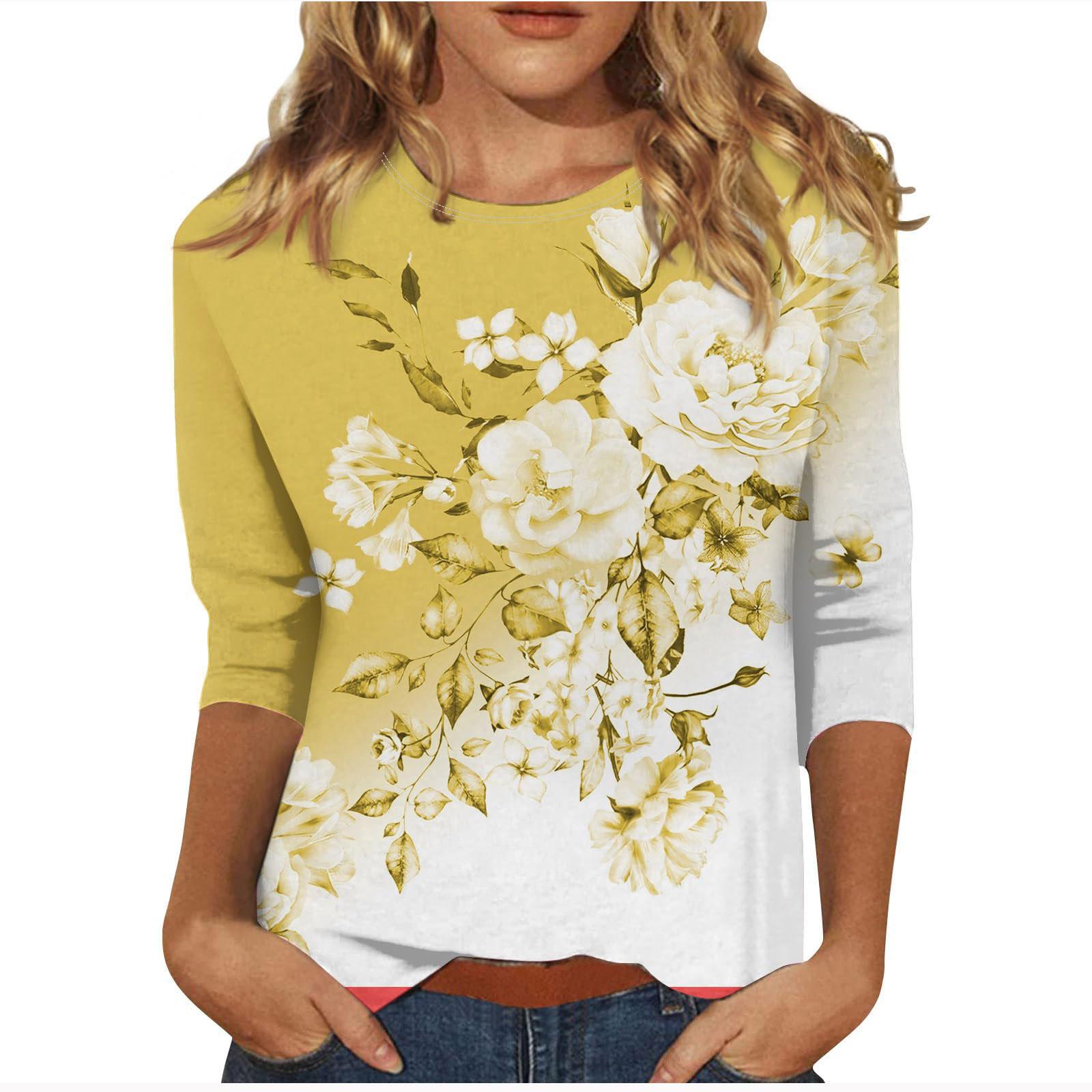 

Круглый вырез с 3D цветочным принтом, модные повседневные женские футболки с длинными рукавами 5XL