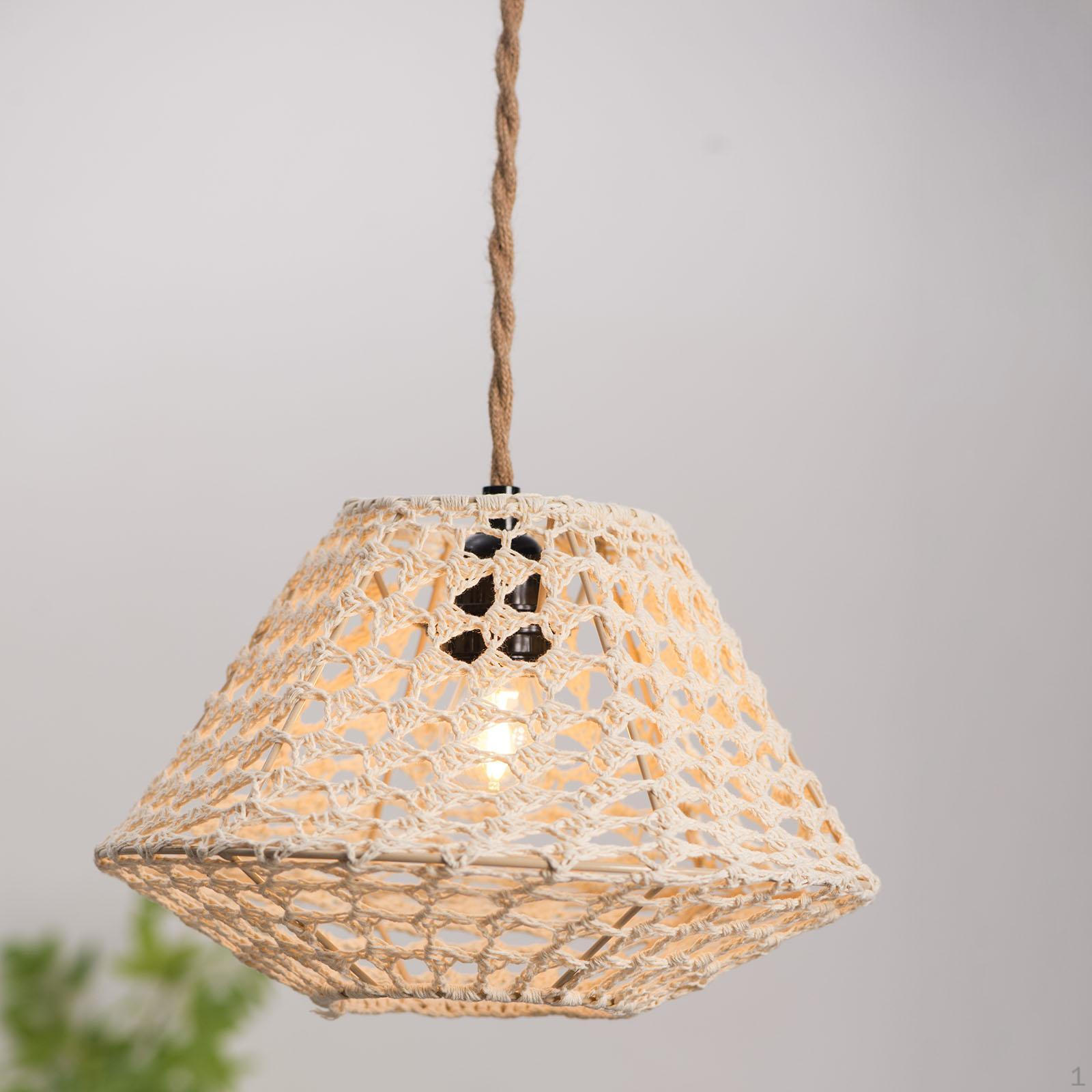 

Абажур из веревки ручной работы для настольных и потолочных светильников бежевый