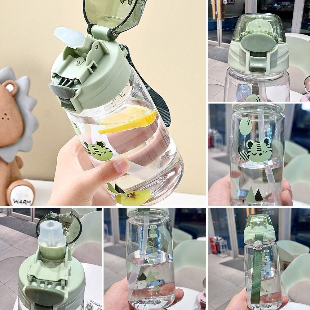 550 ML Dual-Use Baby Bottles Cute Cartoon Drinking Milk Bottle Sports Feeding Bottle  Outdoor