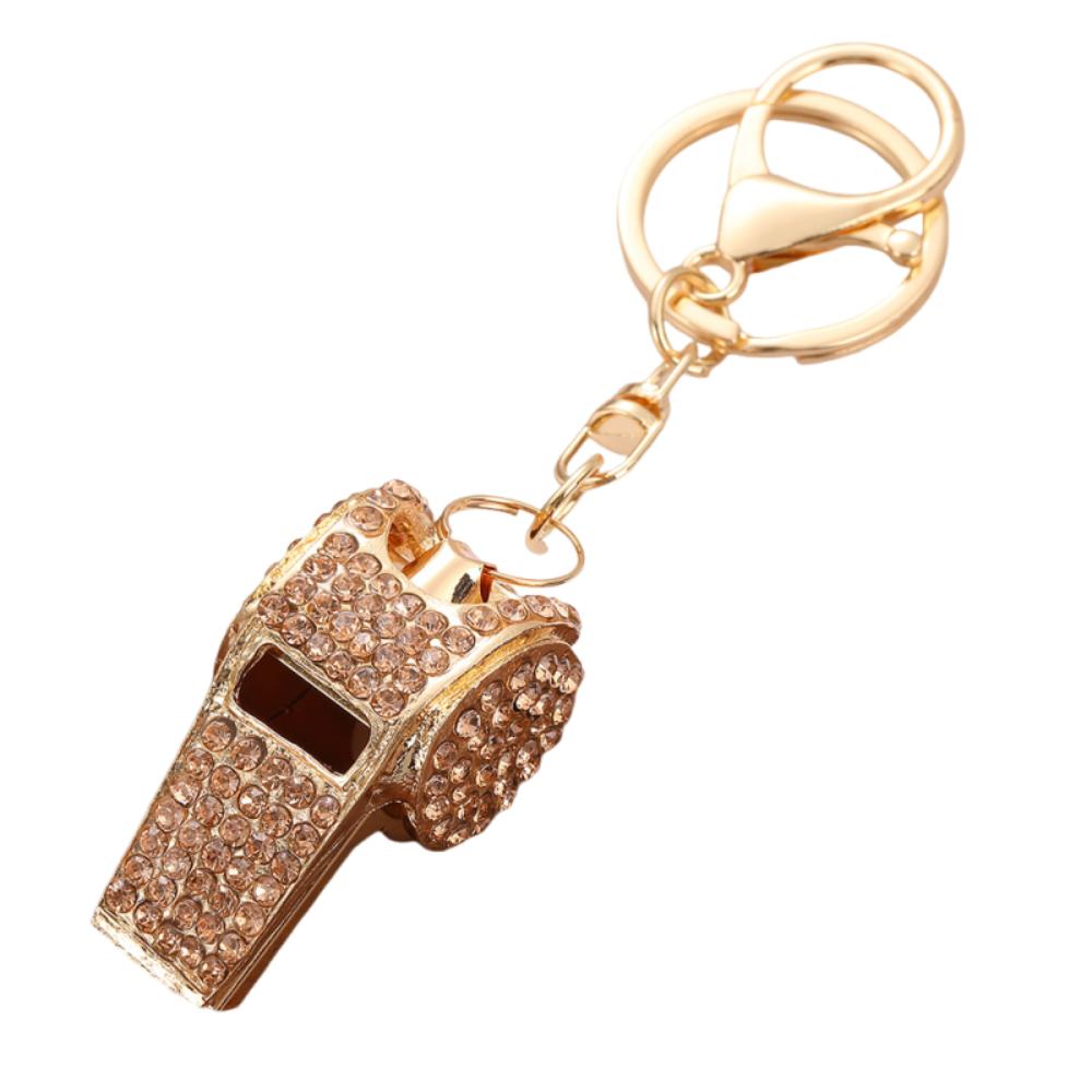 Luxury Rhinestones Whistle Keychain Creative Shining Whistle Pendant  Bag Ornament