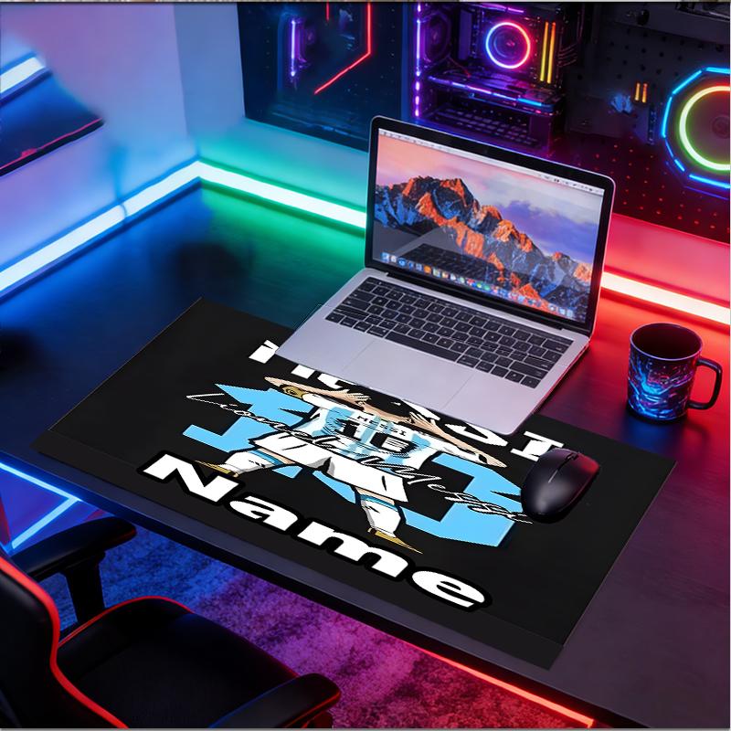 Custom Name Personalized football star Pattern Mousepad, Laptop PC Desk Mat, Decorative Desk Mat for Home Keyboard Pad Gift