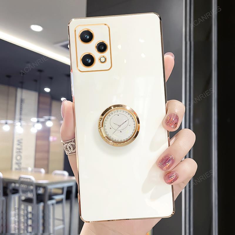 Realme10 Realme9 I Luxus Mode Galvanisierter Ringhalter Hülle Für Oppo Realme 9 10 Pro Plus 5g 9i 4g Ständer Silikon Rückseite 9pro