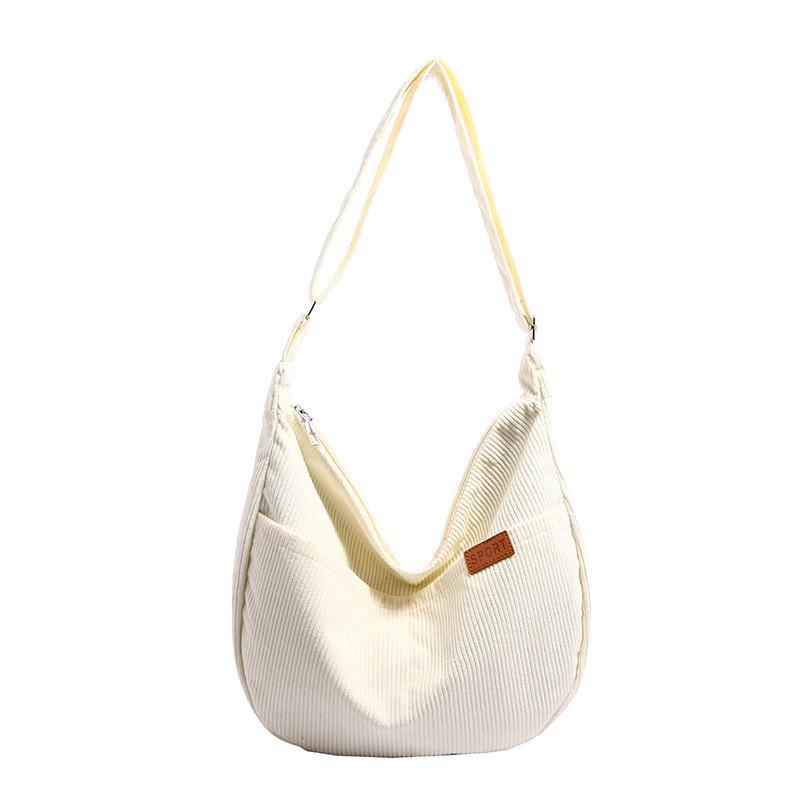 

Stylish Soft Corduroy Crossbody Bag For Women With Spacious Design And Zipper