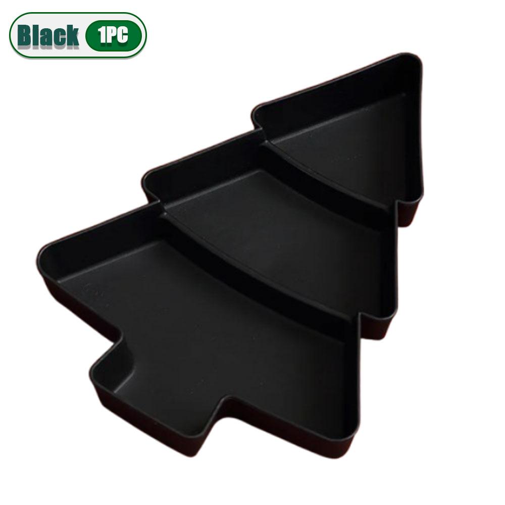 1-10PCS Holiday Christmas Plastic Snack Plates Candy Fruit Divided Trays Tree Shape INS Style Home Table Party Decor Supplies