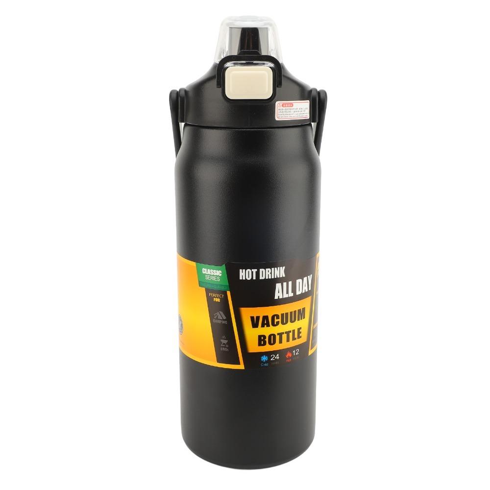 Rustless Steel Thermal Mug Portable Carry Handle Leakproof Lid Water Bottle 1500ml Large Capacity Drink Cup Outdoor Sports