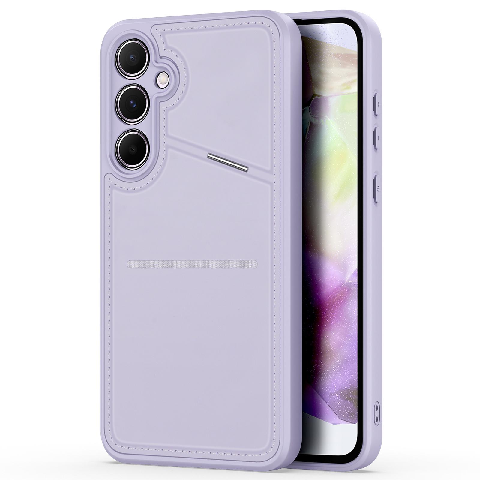 

Чехол DUX DUCIS Rafi II Series для Samsung Galaxy A35 5G с блокировкой RFID-карт и слотом для карт из ПУ+ТПУ Purple