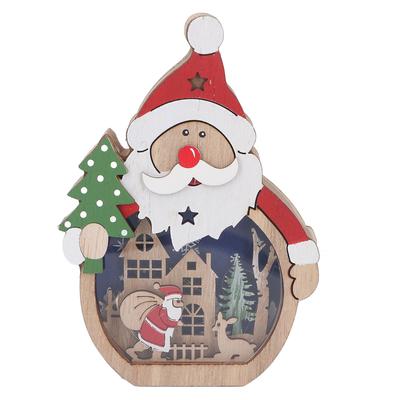 Leuchtender Weihnachtsschmuck LED-Licht emittierende hölzerne Weihnachtsdekorationen Ornamente Geschenke für