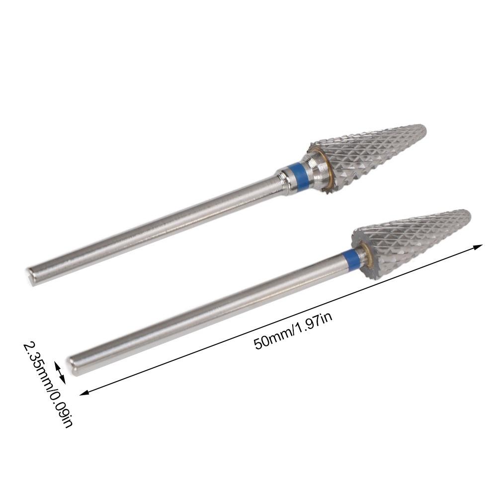 2pcs Tapered Tapered Cone Grinding Head Electric Nail File Bit Electric drill matching accessory