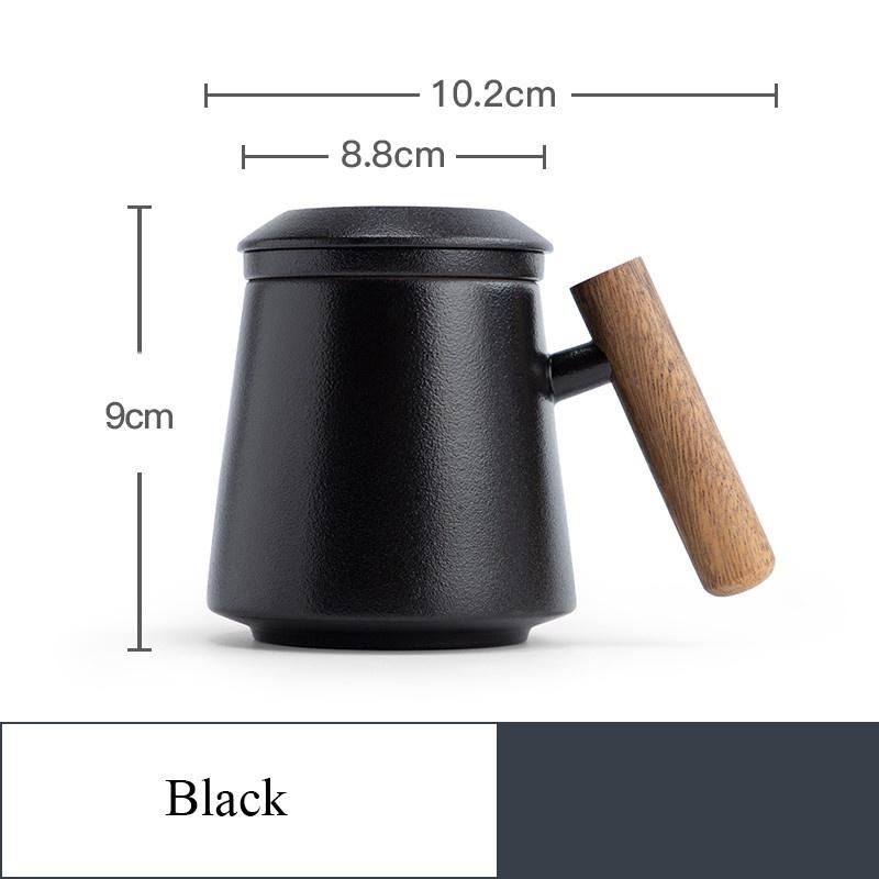 320ml Bluestone Glaze Ceramic Mug Simple Filter Tea Cup