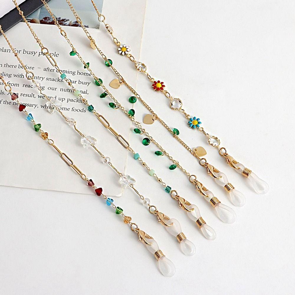Strap String Hanging Neck Flower Mask Chain Spectacle Cord Sunglasses Chains Metal Glasses Chain