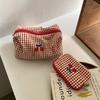 Multifunctional Plaid Makeup Bag Cloth Toiletry Bag Fashion Travel Storage Bag  Unisex