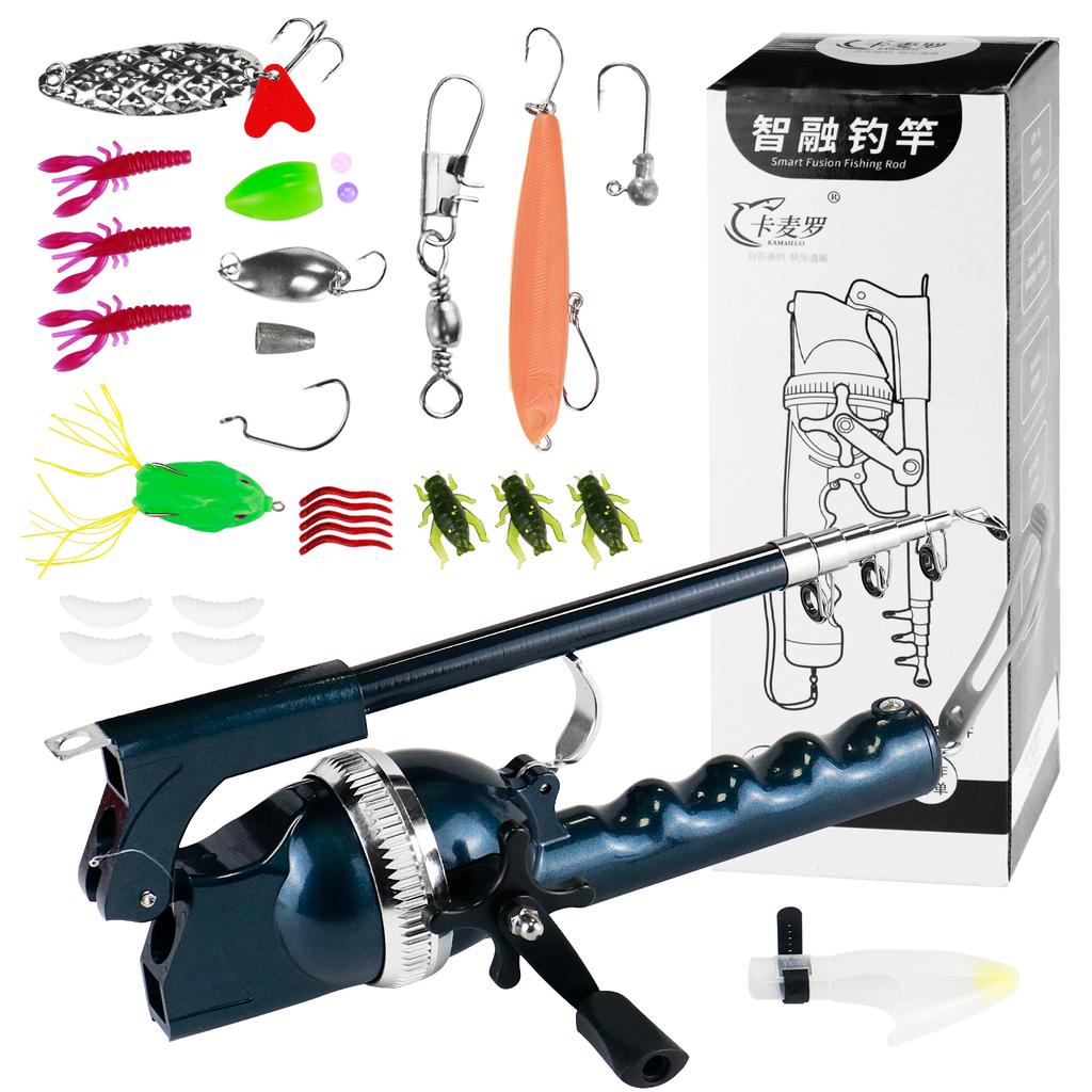 New Portable Telescopic Fly Rod & Reel, Compact Folding Fishing Rod for Outdoor Adventures – Mini Travel Fishing Gear