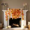 Thanksgiving Party Supplies Artificial Maple Leaf Vines Realistic Flexible Autumn Garland Fall Rustic Home Accents Decoration Seasonal Rattan