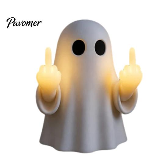 LED Mittelfinger Geist Licht Halloween Leuchtendes Nachtlicht, Lustige Wanddeko Lampe, Niedliche Gruselige Tischdekoration für Schlafzimmer Flur Büro
