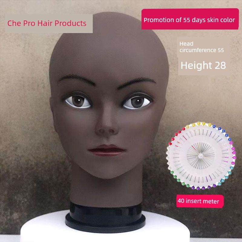 

Fashion African Black Women s Skin Color Model Head Wig Holder for Head Model Haircut Die Head Mannequin Head Artificial People Special price female 55cm black skin color