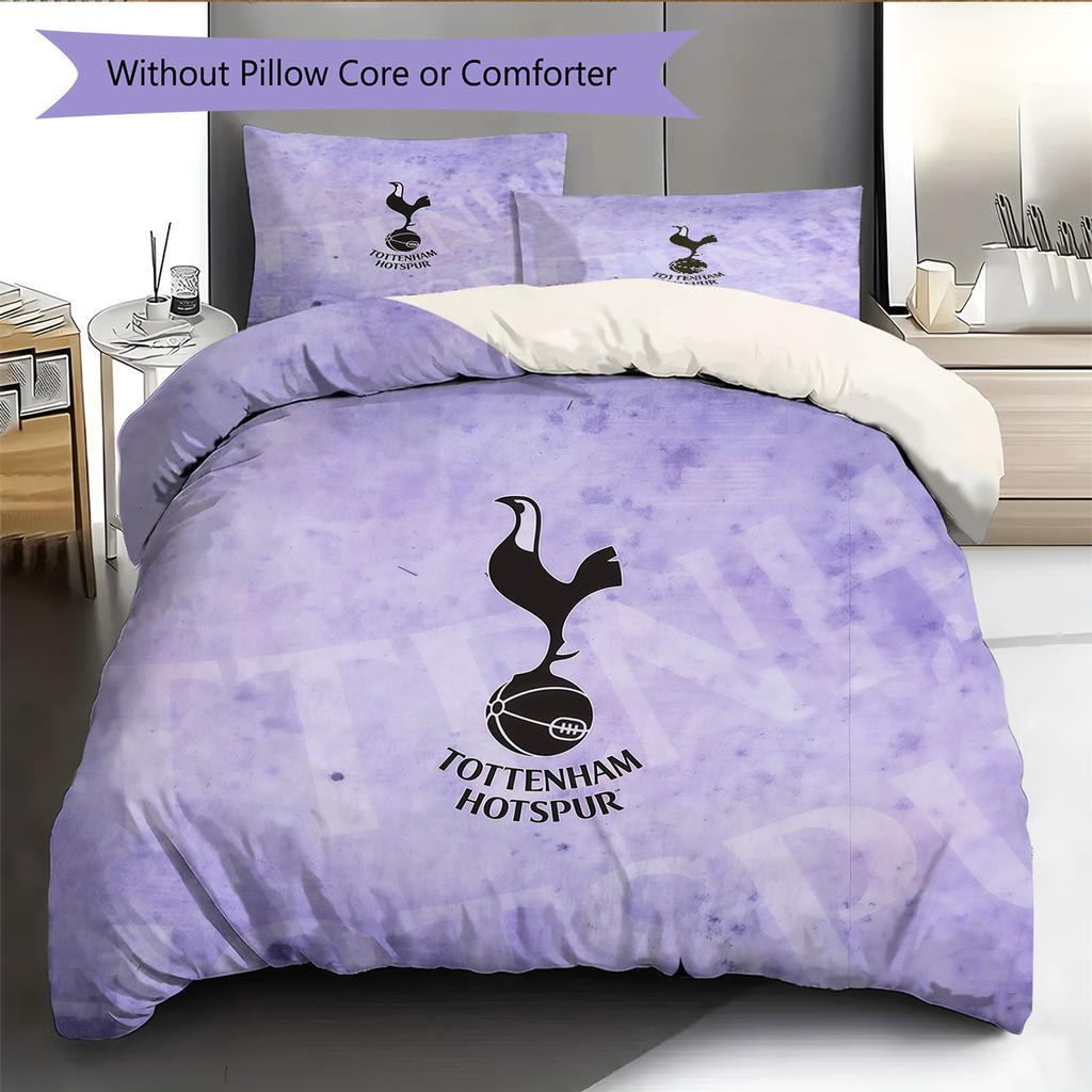 Tottenham Hotspur F.C Pattern Bedding Quilt Set Home Decoration Gift (1 * Duvet Cover + 2 * Pillowcase Without Core)