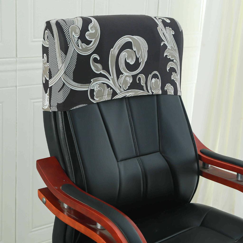 Elastic Boss Chair Headpillow Case Office Chair Cover Swivel Chair Headpillow Case Computer Chair Headpillow Seat Dustproof Head Cover