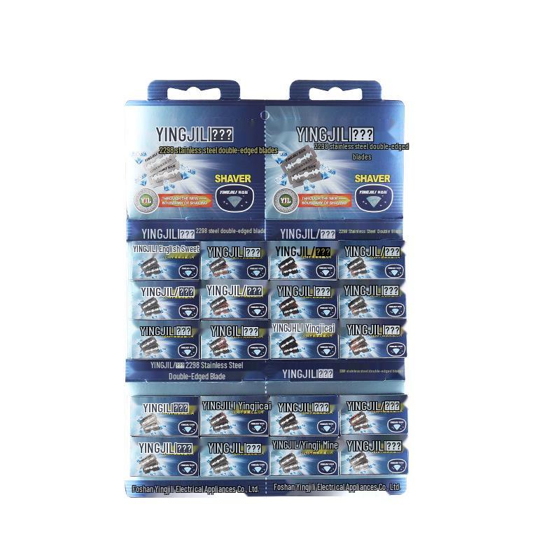 English Blue Platinum Double-Edged Razor Blades, 100 Count, Stainless Steel English синий