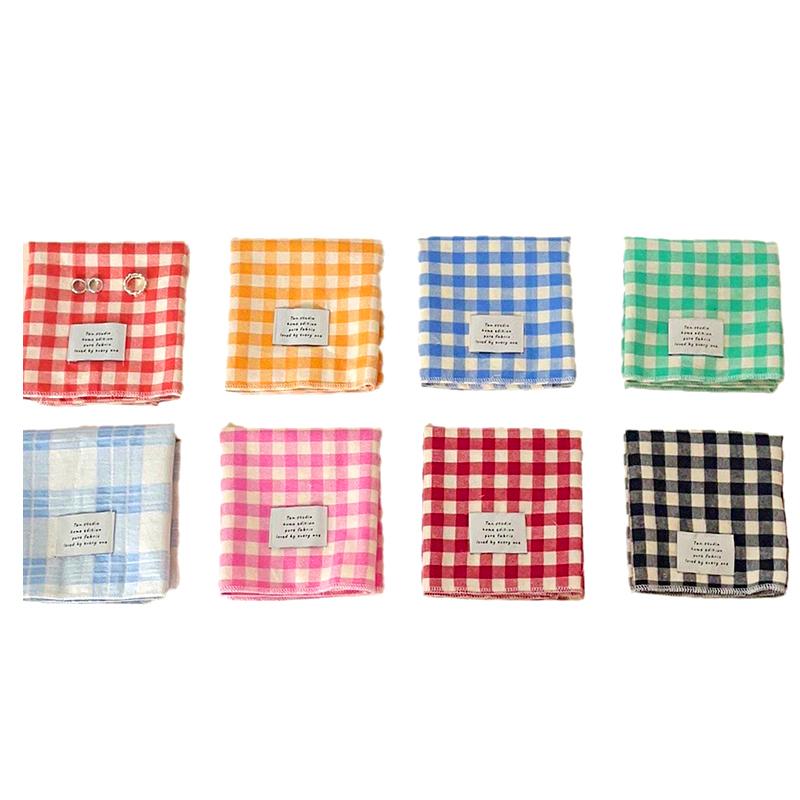 1PC Cotton Plaid Placemat Kitchen Decor Checkered Tablemats Ins Grid Series Meal Mat Photography Props 38x28cm