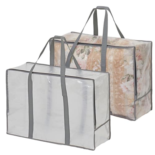 Astro Clear Storage Case, XL Size, Set of 2, with Handles, Sturdy and Durable Storage Bags, Easy to Carry, Large Capacity, Perfect for Down Comforters
