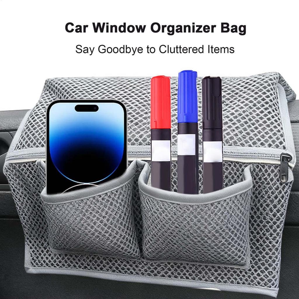Behind Seat Car Organizer Breathable Automotive Interior Pocket Back Seat Organizer Mesh For Phone Pen Water Bottles Snacks