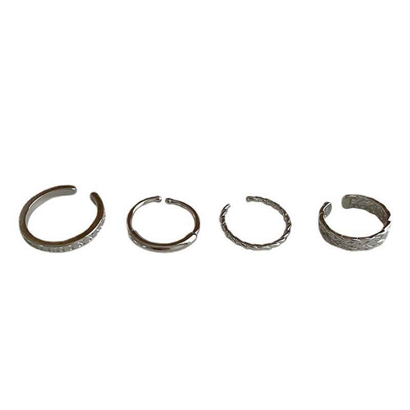 3Pcs Vintage Punk Adjustable Finger Rings Retro Silver Color Opening Knuckle Unisex Trendy Ring For Women Jewelry Gift