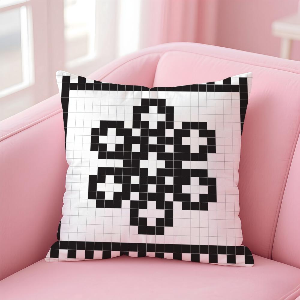 Pixel art print texture Cushion Cover Pillow Case Soft Friendly Fabric  Concealed Zipper