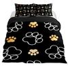 Dog Lover Duvet Cover Hand Drawn Paw Print Doodles Circular Pattern Drawing Style Animals Bedroom Decorations Coral Turquoise