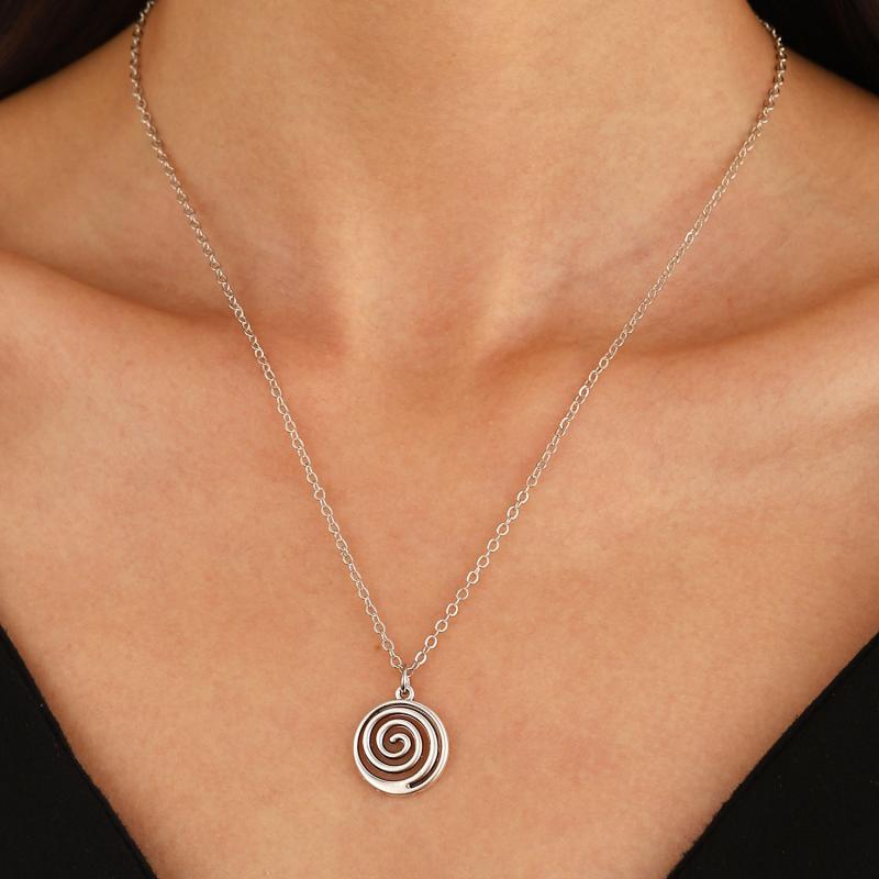 Vintage Spiral Vortex Charms Jewelry Set Goth 90S Silver Color Spiral Vortex Earrings Necklace for Women Jewelry Accessories