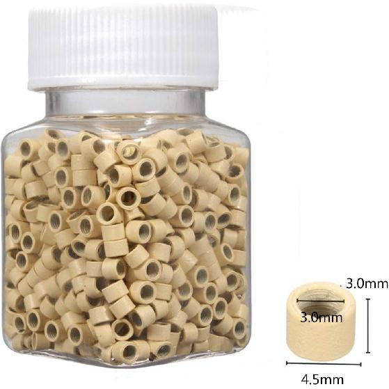 Microlink Beads Screw Micro Ring 4.5mm Lined Beads For Pre Bond Tip Feather Hair Extensions Weft 5000Pcs