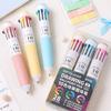 10 Color Cartoon Press Pen 0.8mm Mechanical Ballpoint Pen Colorful Drawing Ballpoint Pen Student Gifts Children's Prizes