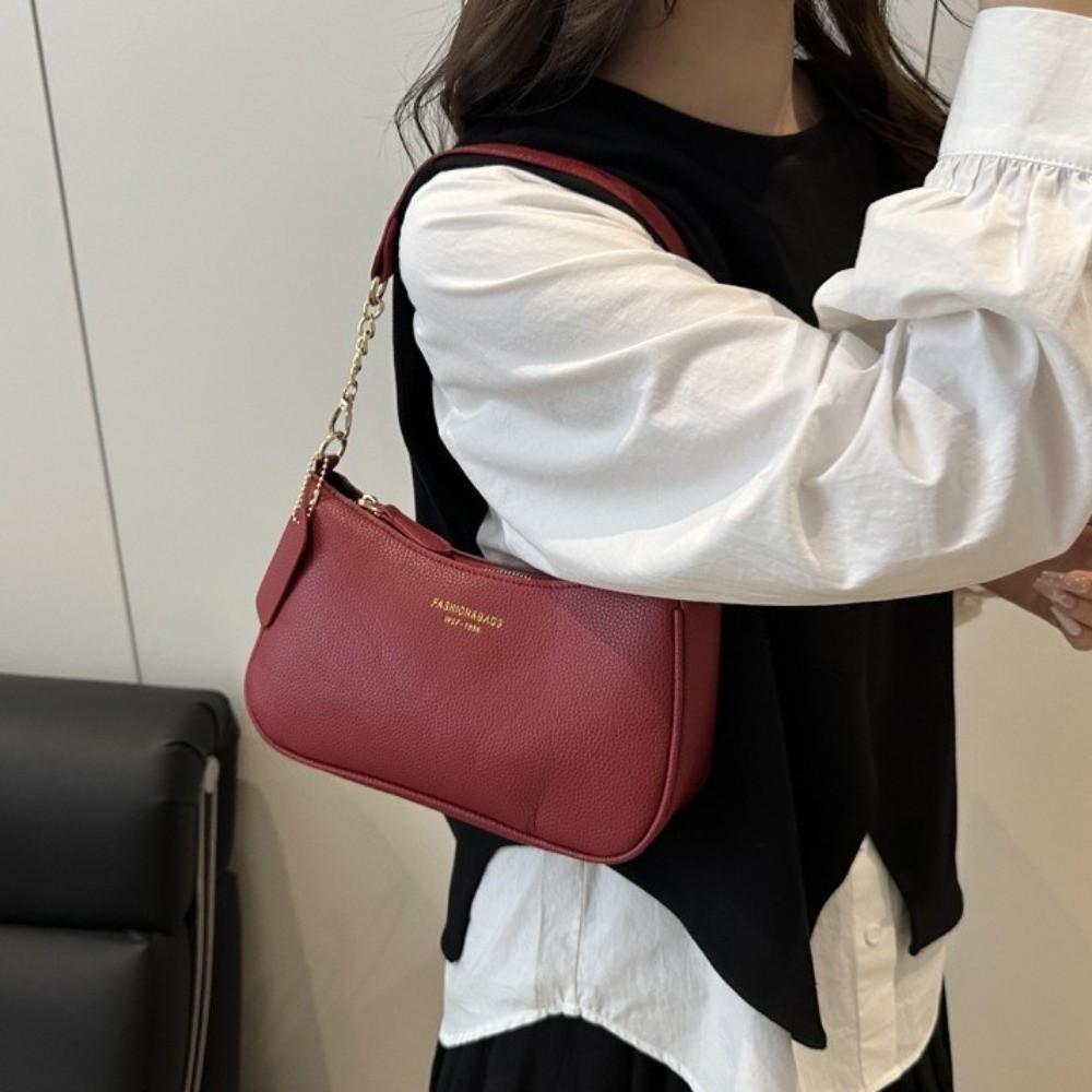 Borsa a Spalla in Ecopelle Stile Coreano Grande Capacità Borsa a Mano da Donna Borsa Casual Sottobraccio per Ragazze