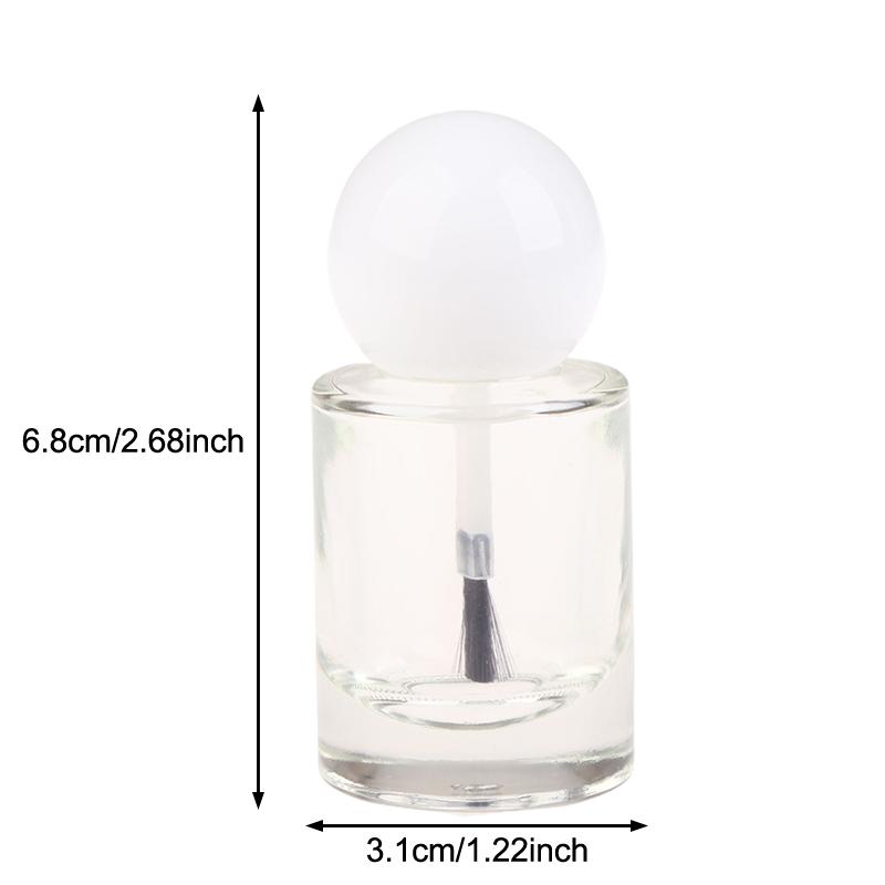 

1Pcs 15ml Empty Nail Polish Bottles Clear Glass Nail Gel Bottles With Brush Cap Nail Oil Nail Art Tool