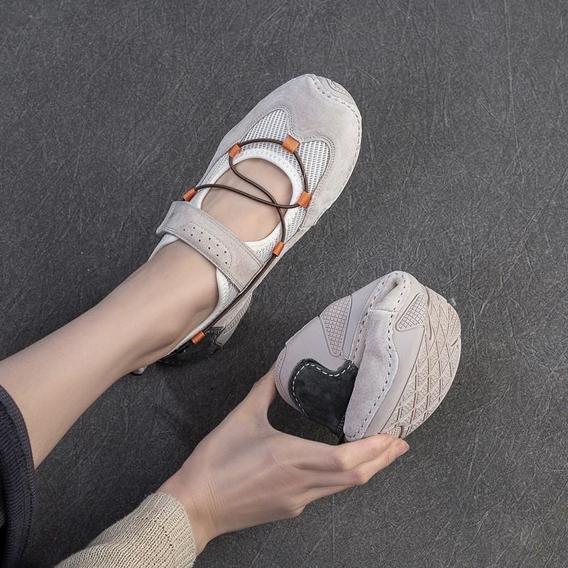 Johnature Breathable Mesh Sports Style Sandals Casual Versatile Soft Soled Women's Flat Shoes