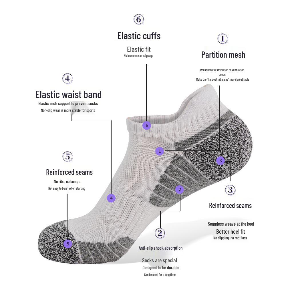 Men's Sweat-Wicking Cotton Sports Socks: Breathable, Mesh Design for Running, Hiking, Climbing, and Basketball