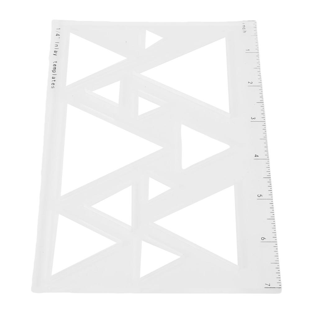 Router Inlay Decorative Template Transparent Acrylic Router Stencil with Ruler Scale for DIY Woodworking Triangular 12 in 1