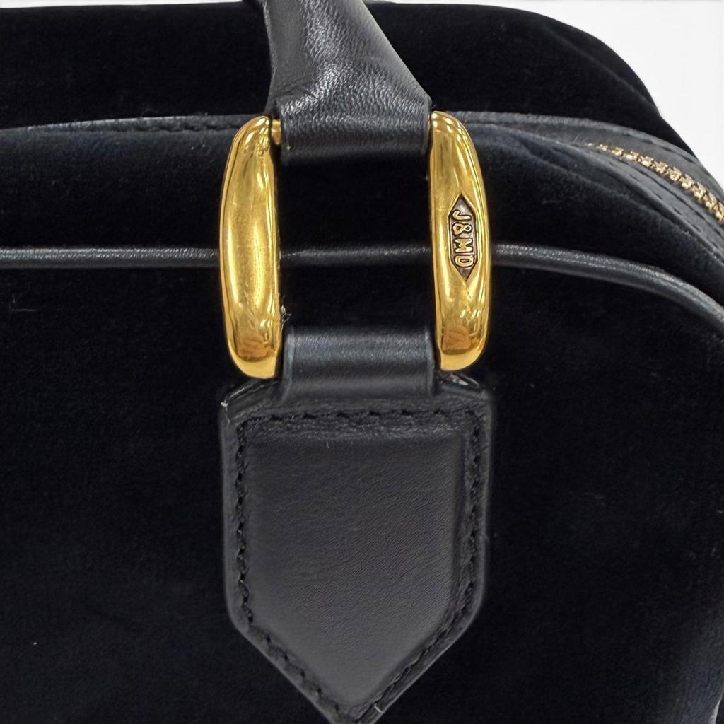 Great J&M Davidson Handbag Black Velor Women Used
