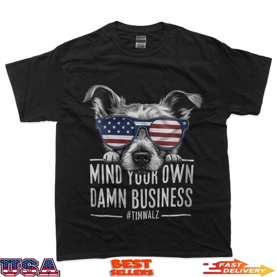 Womens Dog Design - Mind Your Own Business T-Shirt L