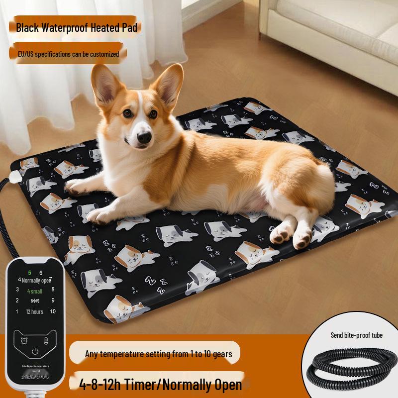 Pet Electric Heating Pad - Bite-Proof & Leak-Proof, Adjustable Temperature, Meets US & EU Standards