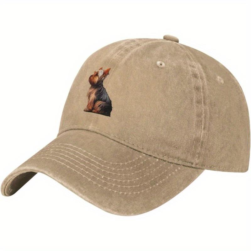 Yorkshire Terrier Dog Baseball Cap Adjustable Low Profile Cotton Hat for Pet Lovers Casual Outdoor Wear