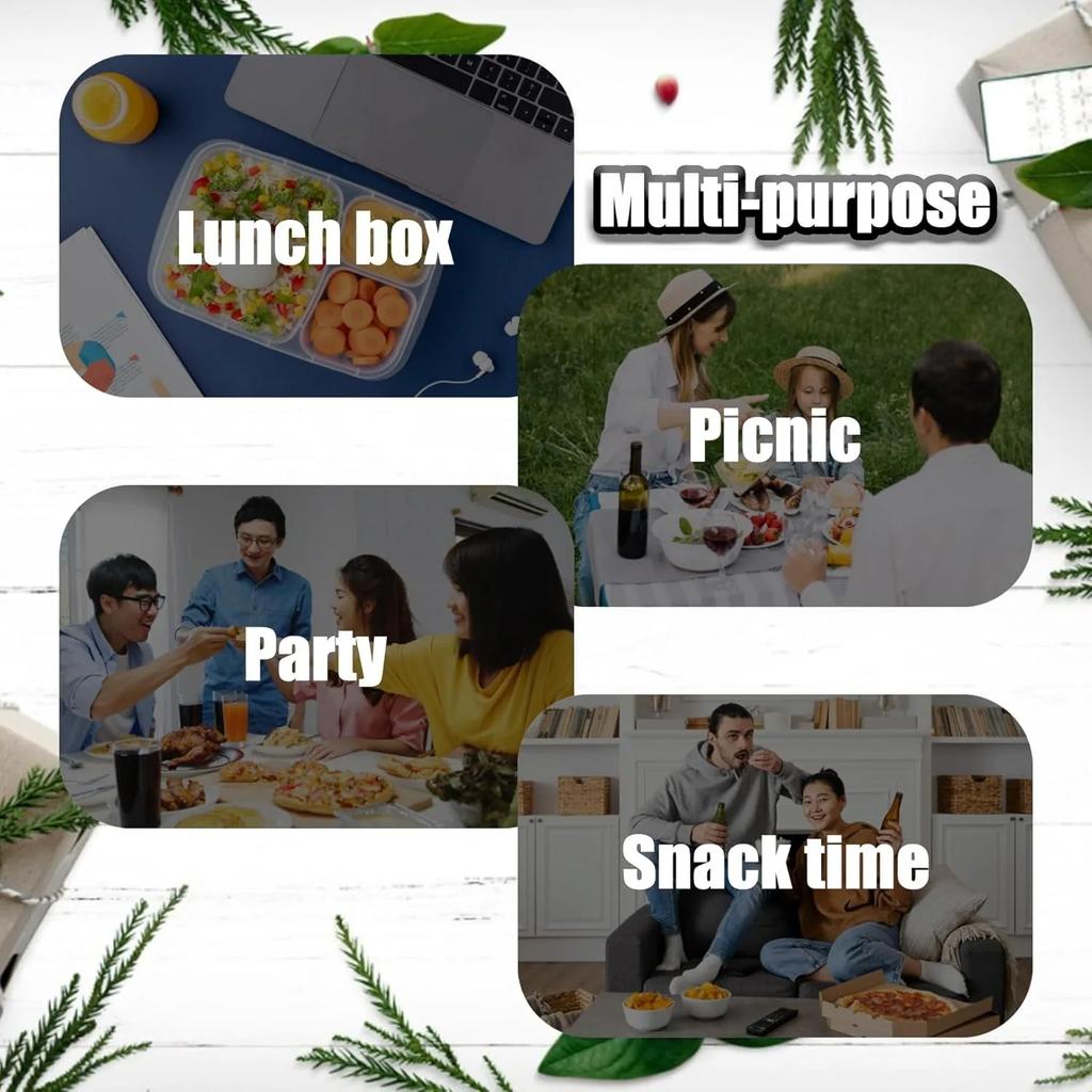 10/20 stk Krydderbeholder med Dobbelt Rom og Lokk Snacksbeholdere for Take-away Saus, Smaksprøver, Reise snacks